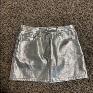 Gianni Bini Shimmering Silver Mini Skirt